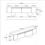 Έπιπλο τηλεόρασης Haven Megapap χρώμα καρυδί 180x30x50εκ.