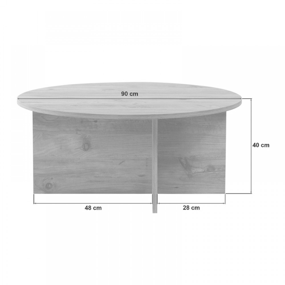 Τραπεζάκι σαλονιού Soleil Megapap χρώμα sapphire oak Ø90x40εκ.