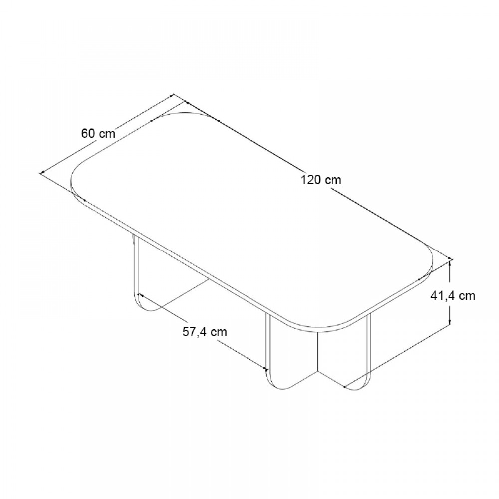 Τραπεζάκι σαλονιού Becaj Megapap χρώμα καρυδί 120x60x41,4εκ.