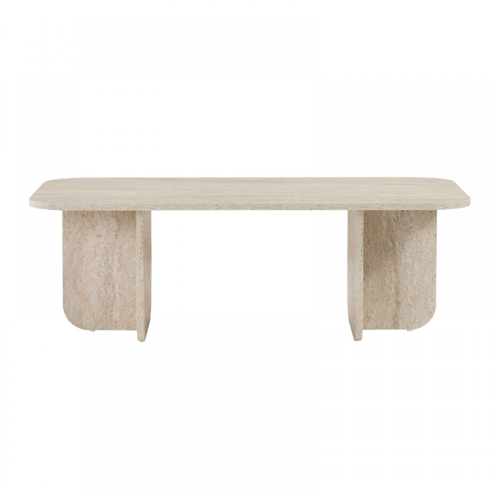 Τραπεζάκι σαλονιού Becaj Megapap χρώμα travertine 120x60x41,4εκ.