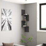 Ραφιέρα τοίχου Zikzak Megapap χρώμα ανθρακί 25x25x105,4εκ.