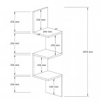 Ραφιέρα τοίχου Zikzak Megapap χρώμα sapphire oak 25x25x105,4εκ.