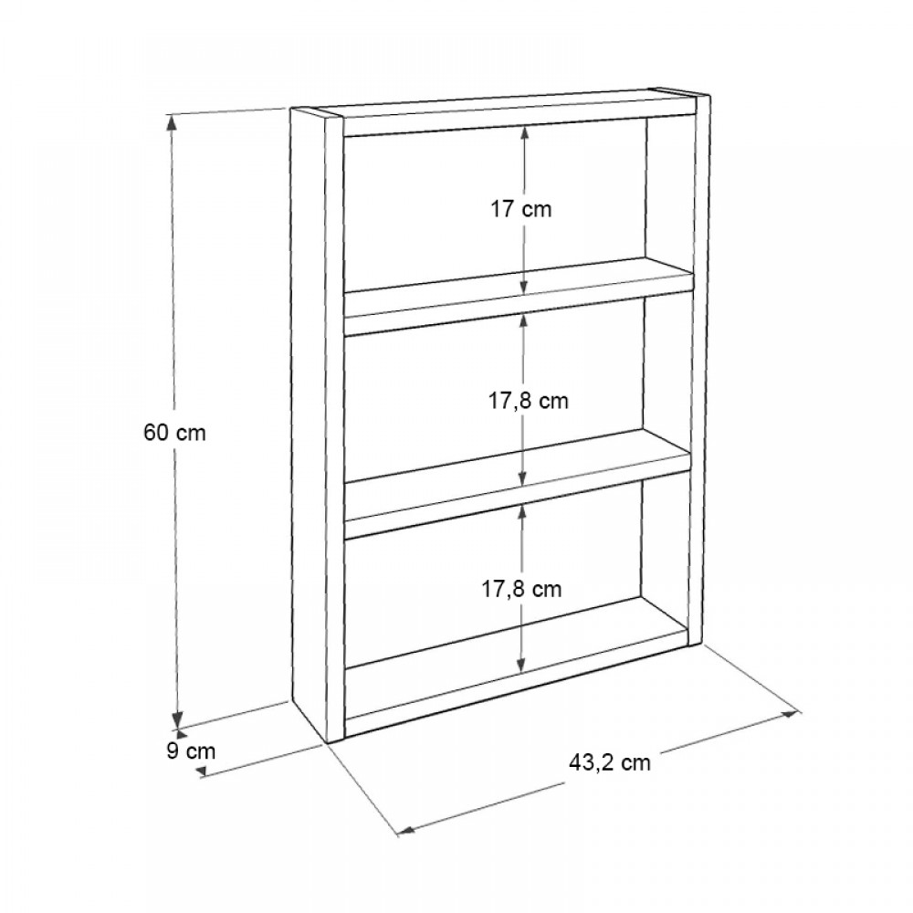 Ραφιέρα τοίχου Prena Megapap χρώμα atlantic pine 43,2x9x60εκ.