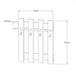 Κρεμάστρα τοίχου Carina Megapap χρώμα λευκό 70x18x70εκ.