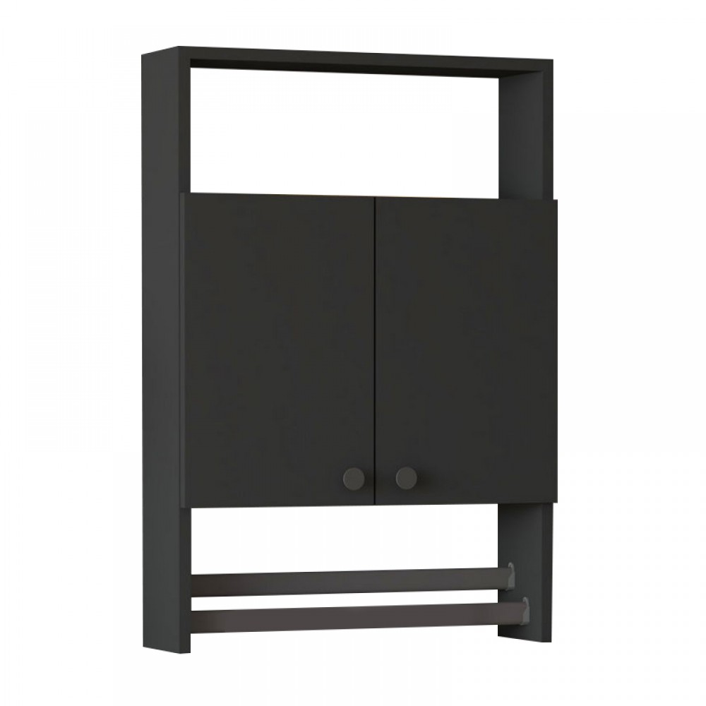 Ντουλάπι μπάνιου επιτοίχιο Ela Megapap χρώμα ανθρακί 60x15x87εκ.