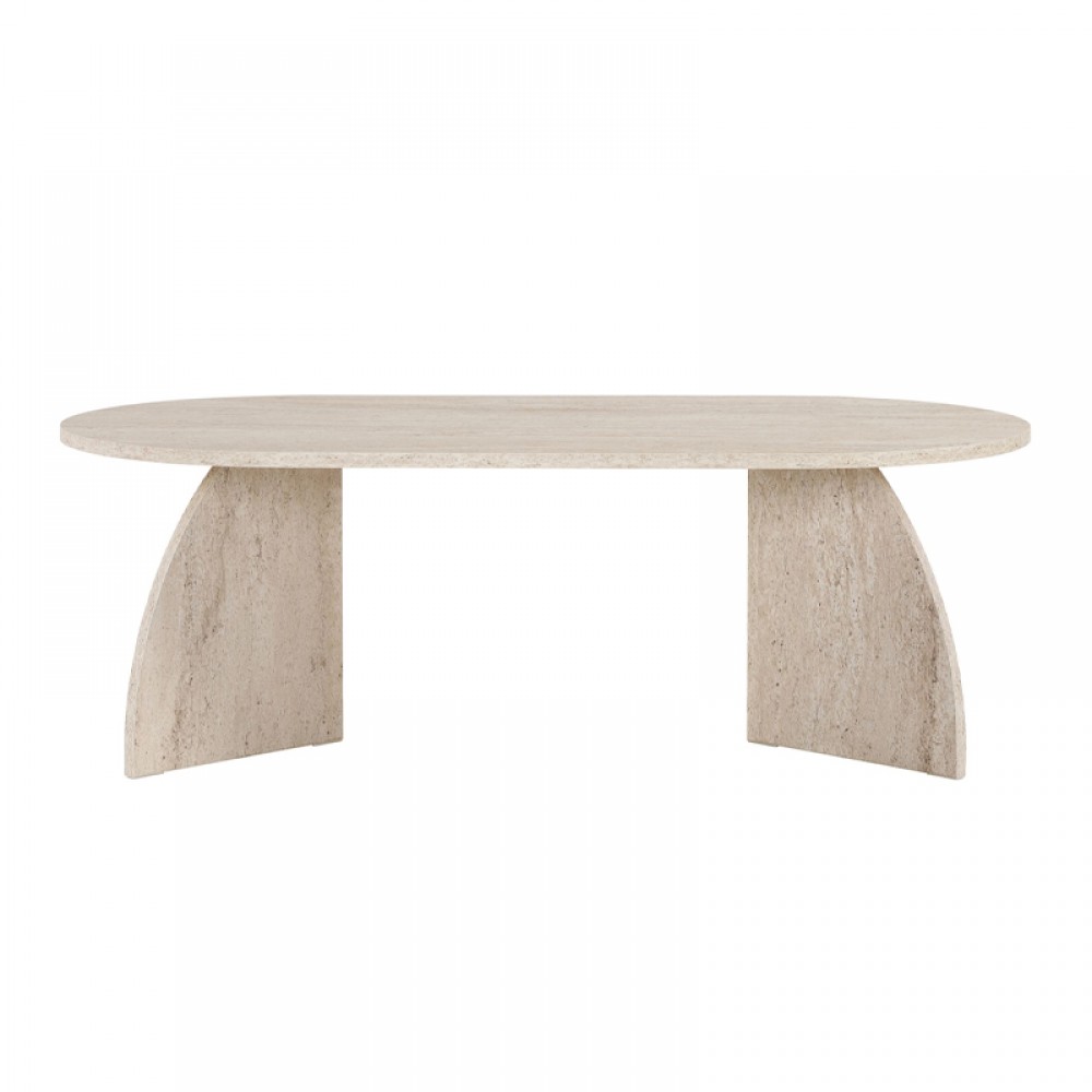 Τραπεζάκι σαλονιού Melina Megapap χρώμα travertine 120x60x40εκ.