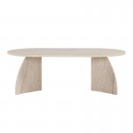 Τραπεζάκι σαλονιού Melina Megapap χρώμα travertine 120x60x40εκ.