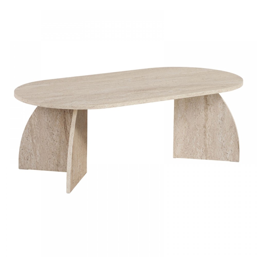 Τραπεζάκι σαλονιού Melina Megapap χρώμα travertine 120x60x40εκ.