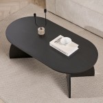 Τραπεζάκι σαλονιού Melina Megapap χρώμα black wood 120x60x40εκ.