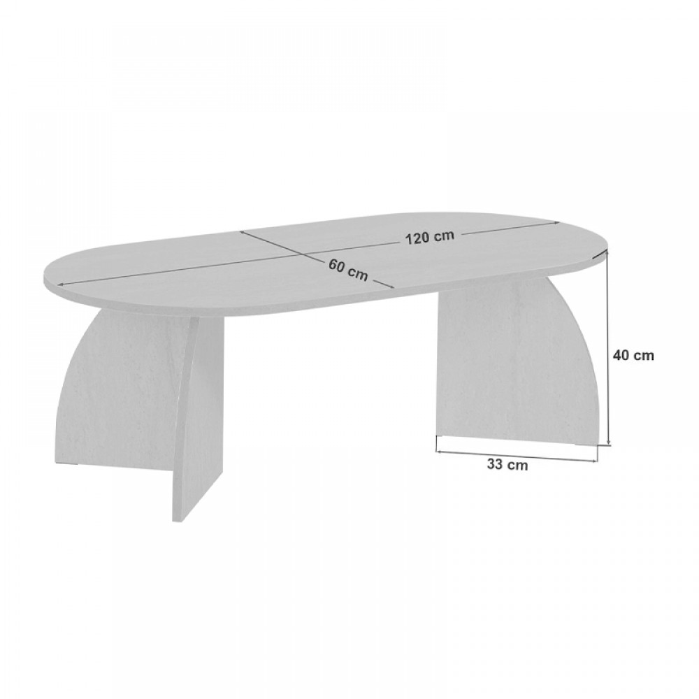 Τραπεζάκι σαλονιού Melina Megapap χρώμα black wood 120x60x40εκ.