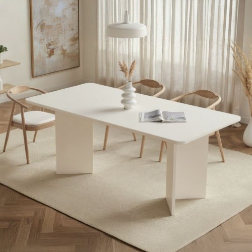Τραπέζι Linza Megapap χρώμα λευκό 180x90x75εκ.