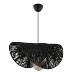 Φωτιστικό οροφής Taco Megapap E27 γιούτα μονόφωτο χρώμα μαύρο 51x36x55εκ.