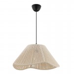 Φωτιστικό οροφής Sukne Megapap E27 από σχοινί μονόφωτο χρώμα εκρού Ø35x60εκ.