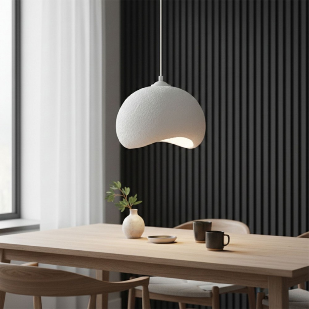 Φωτιστικό οροφής Yontu Megapap E27 fiberglass μονόφωτο χρώμα λευκό 34x29x120εκ.