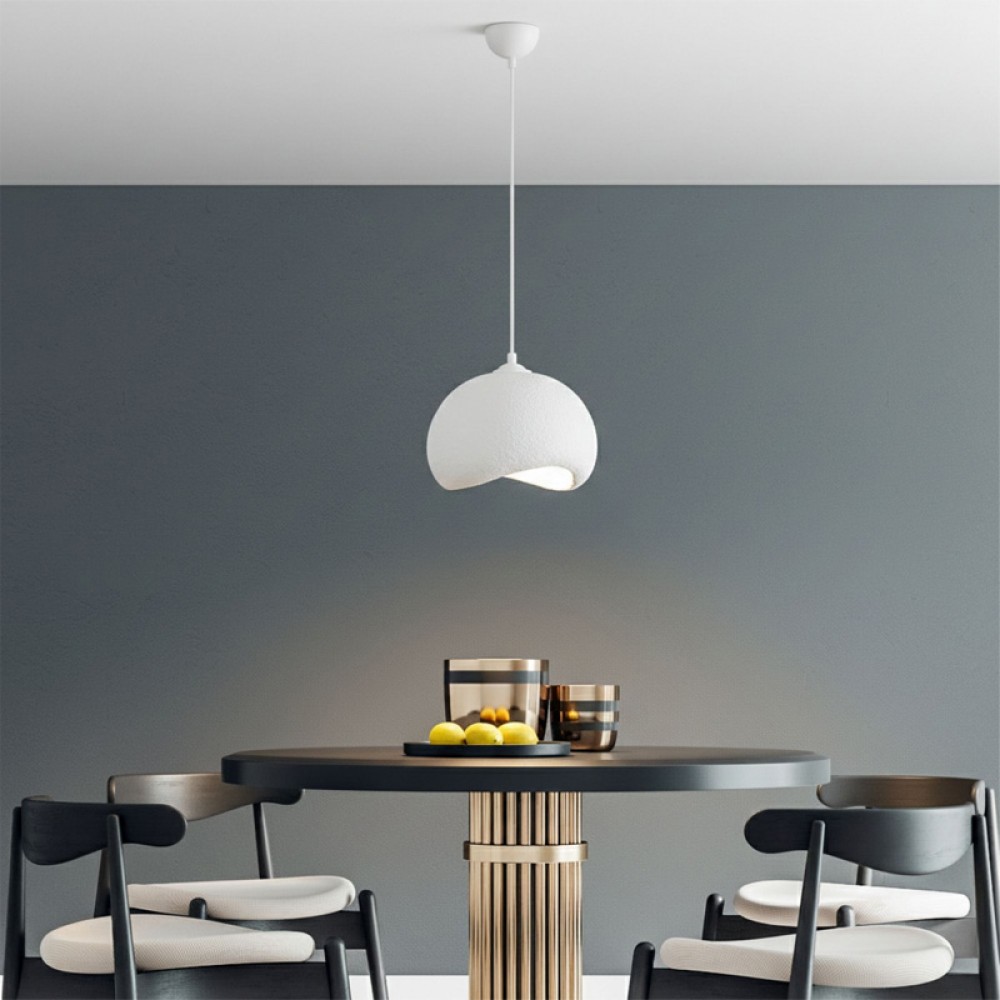 Φωτιστικό οροφής Yontu Megapap E27 fiberglass μονόφωτο χρώμα λευκό 34x29x120εκ.