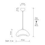 Φωτιστικό οροφής Luna Megapap E27 fiberglass μονόφωτο χρώμα λευκό 30x21x120εκ.