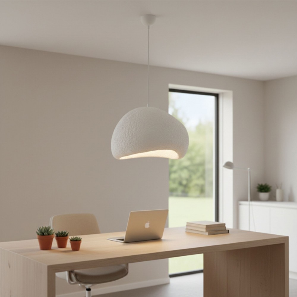 Φωτιστικό οροφής Nua Megapap E27 fiberglass μονόφωτο χρώμα λευκό 40x38x120εκ.