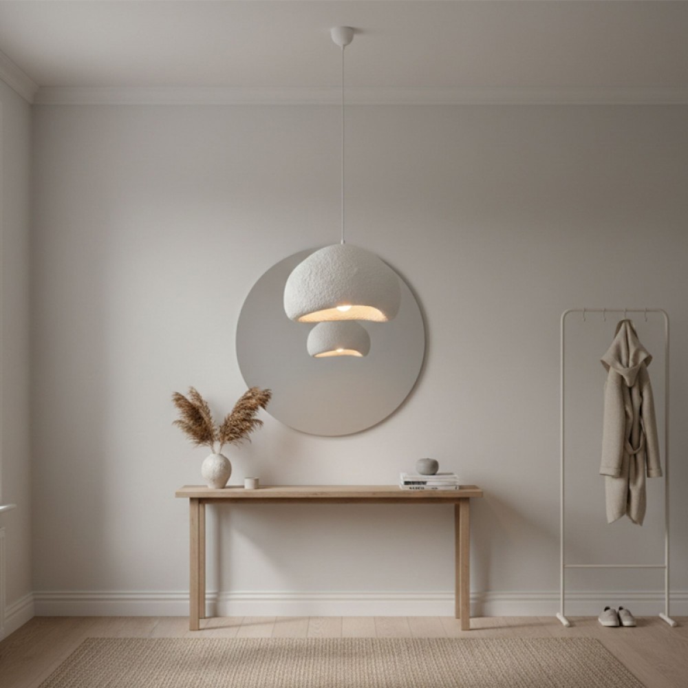 Φωτιστικό οροφής Nua Megapap E27 fiberglass μονόφωτο χρώμα λευκό 40x38x120εκ.