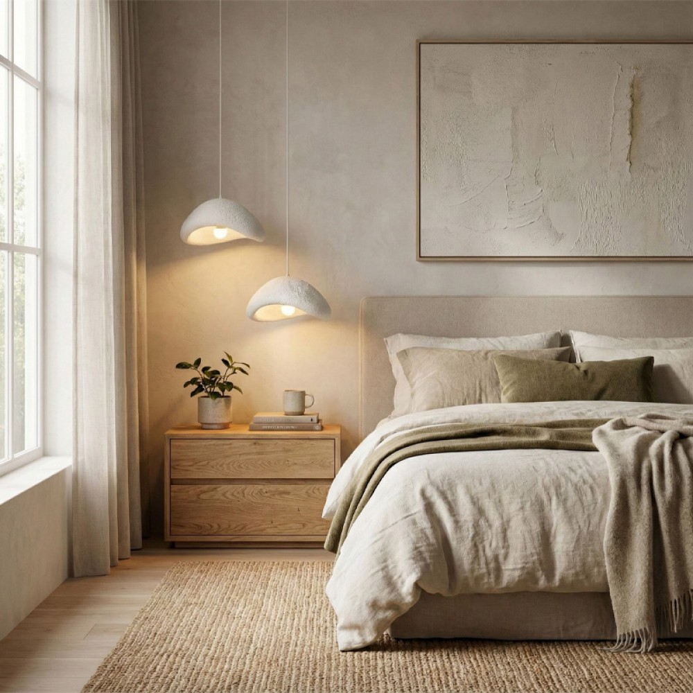 Φωτιστικό οροφής Luna Megapap E27 fiberglass δίφωτο χρώμα λευκό Ø74x115εκ.