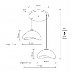 Φωτιστικό οροφής Luna Megapap E27 fiberglass δίφωτο χρώμα λευκό Ø74x115εκ.