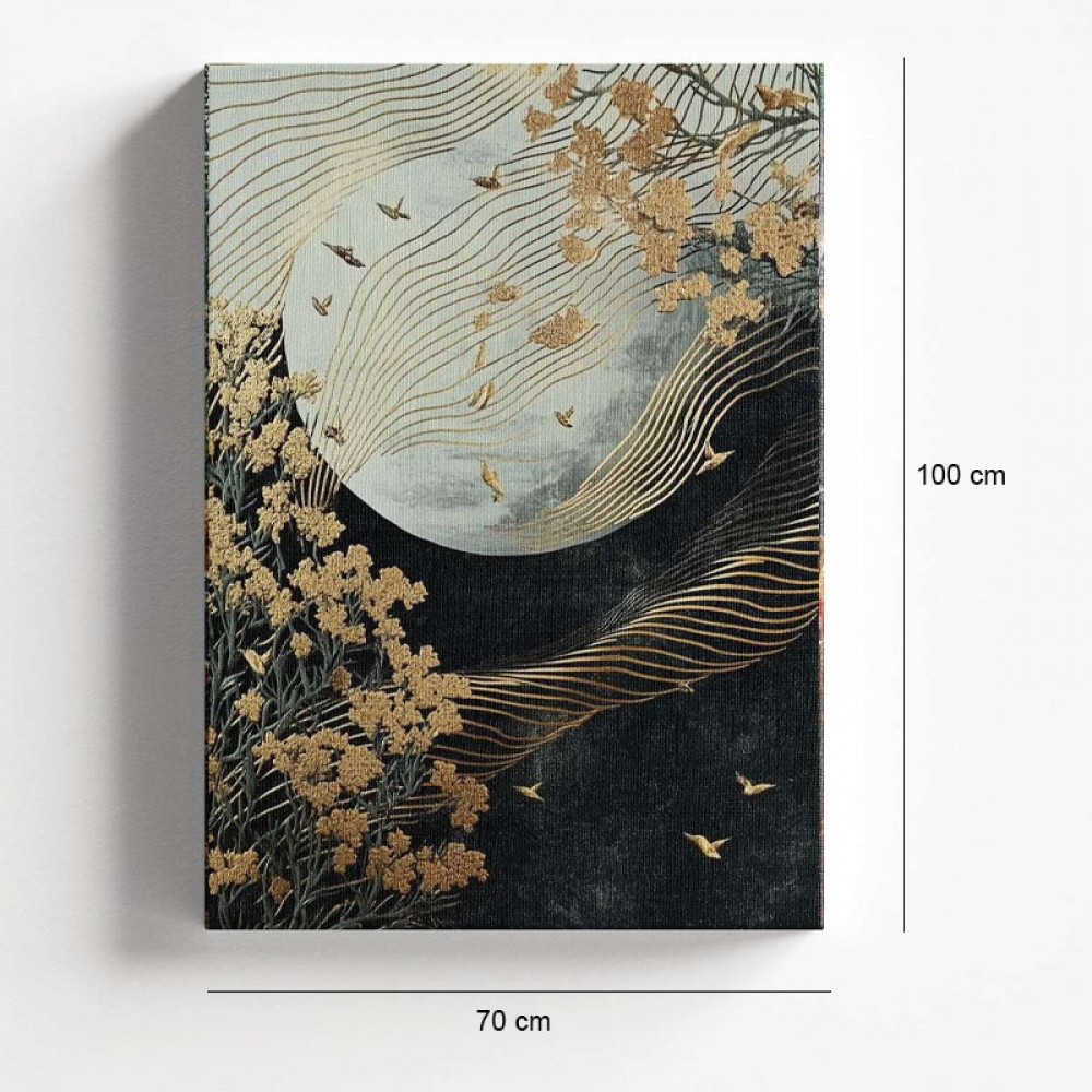 Πίνακας σε καμβά "Golden Moon" Megapap ψηφιακής εκτύπωσης 70x100x3εκ.