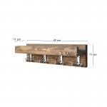 Κρεμάστρα τοίχου Aos Megapap ξύλινη χρώμα καρυδί 40x11x11εκ.