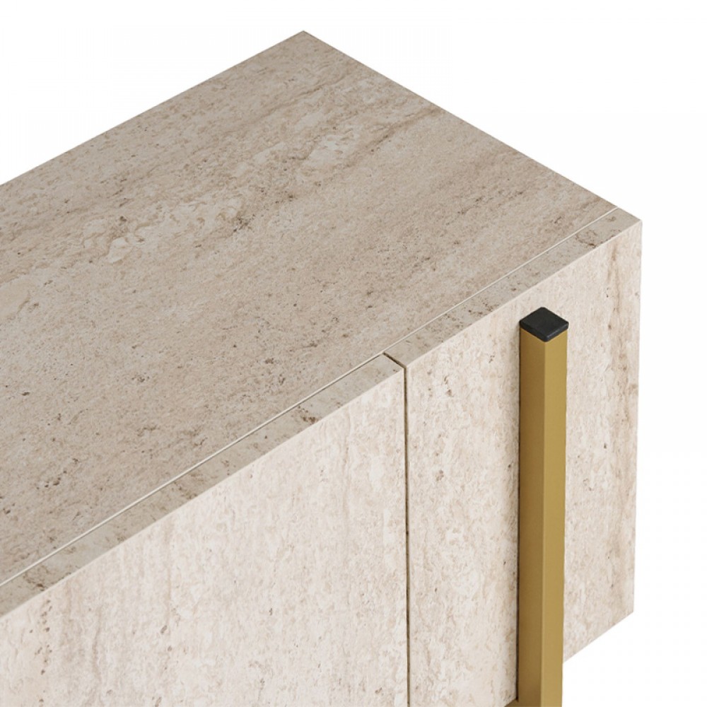 Έπιπλο τηλεόρασης Nexus Megapap χρώμα travertine - χρυσό 180x30x45,5εκ.