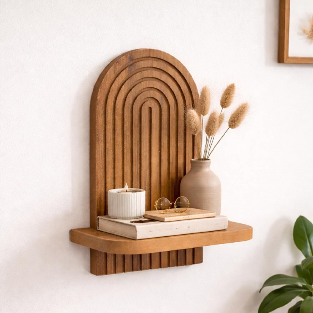 Ραφιέρα τοίχου Artwill Megapap Mdf χρώμα oak 26x13x35εκ.
