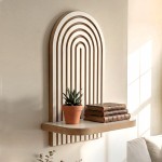 Ραφιέρα τοίχου Artwill Megapap Mdf χρώμα λευκό - oak 26x13x35εκ.