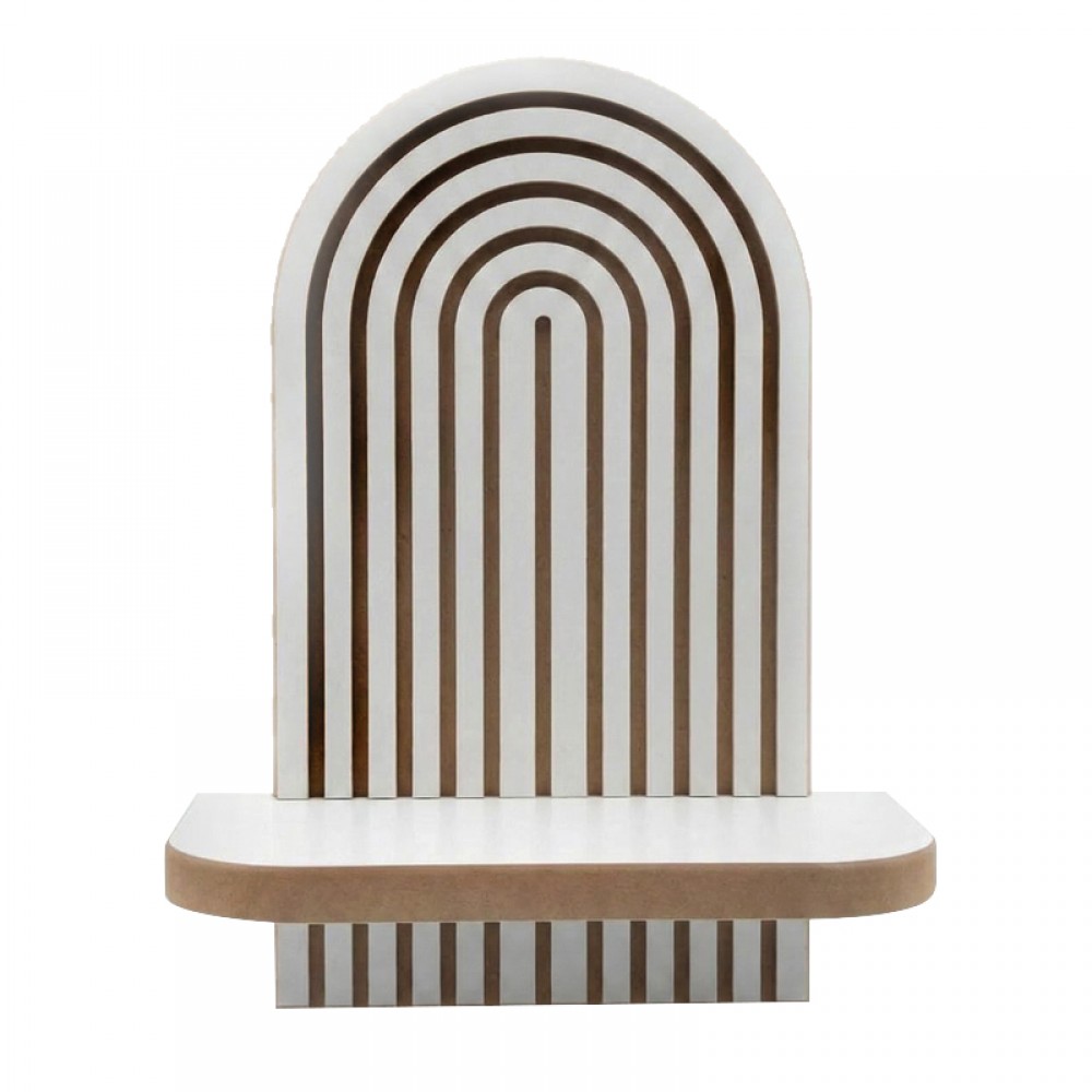 Ραφιέρα τοίχου Artwill Megapap Mdf χρώμα λευκό - oak 26x13x35εκ.
