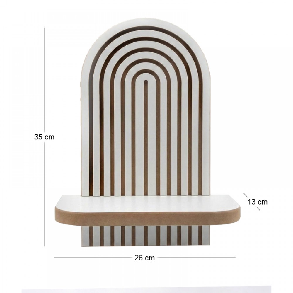 Ραφιέρα τοίχου Artwill Megapap Mdf χρώμα λευκό - oak 26x13x35εκ.
