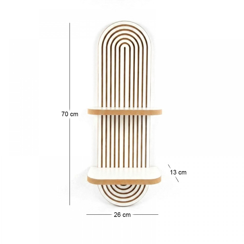 Ραφιέρα τοίχου Artwill Megapap Mdf χρώμα λευκό - oak 26x13x70εκ.