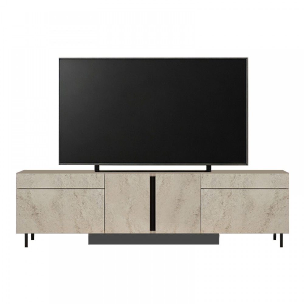 Έπιπλο τηλεόρασης Arlen Megapap με Led Rgb χρώμα travertine 180x32x50εκ.