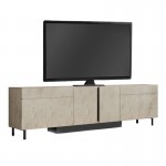 Έπιπλο τηλεόρασης Arlen Megapap με Led Rgb χρώμα travertine 180x32x50εκ.