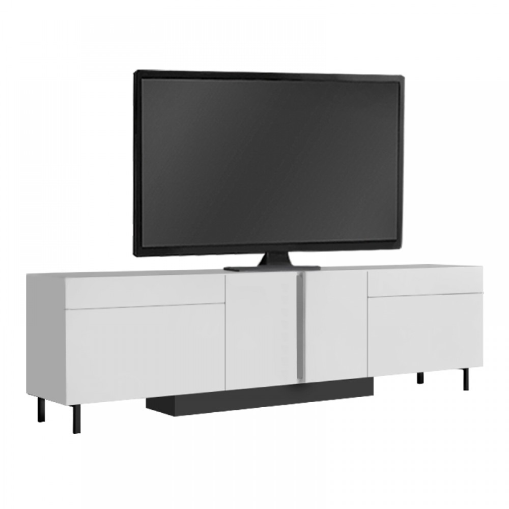 Έπιπλο τηλεόρασης Arlen Megapap με Led Rgb χρώμα λευκό 180x32x50εκ.