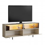 Έπιπλο τηλεόρασης Eco Megapap με Led Rgb χρώμα travertine 180x32x67εκ.