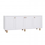 Μπουφές Bohemian Megapap χρώμα λευκό - φυσικό οξιάς 180x40x75εκ.