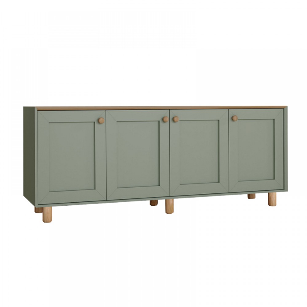 Μπουφές Bohemian Megapap χρώμα πράσινο - φυσικό οξιάς 180x40x75εκ.