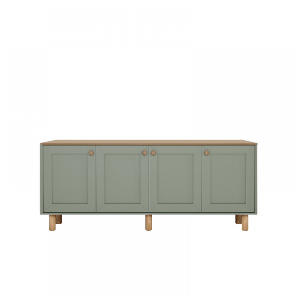 Μπουφές Bohemian Megapap χρώμα πράσινο - φυσικό οξιάς 180x40x75εκ.