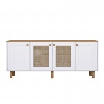 Μπουφές Bohemian Megapap χρώμα λευκό - φυσικό οξιάς 180x40x75εκ.