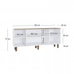 Μπουφές Bohemian Megapap χρώμα λευκό - φυσικό οξιάς 180x40x75εκ.
