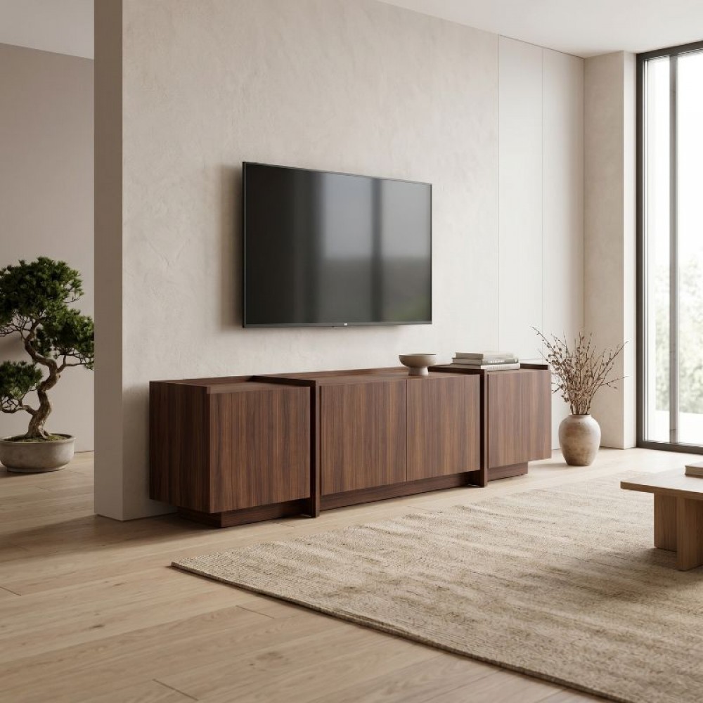 Έπιπλο τηλεόρασης Dorma Megapap χρώμα καρυδί 180x35x46,2εκ.