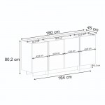 Μπουφές Dorma Megapap χρώμα καρυδί 180x45x80,2εκ.