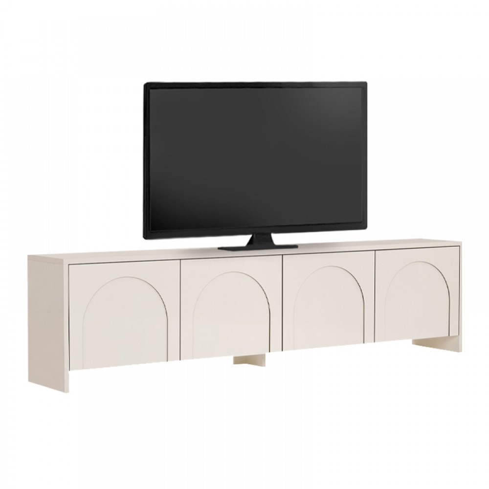 Έπιπλο τηλεόρασης Aurelia Megapap χρώμα κρεμ 180x32x45εκ.