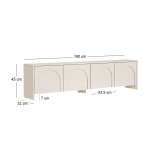 Έπιπλο τηλεόρασης Aurelia Megapap χρώμα κρεμ 180x32x45εκ.