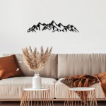 Διακοσμητικό τοίχου Mountain Megapap μεταλλικό χρώμα μαύρο 62x14εκ.