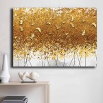 Πίνακας σε καμβά "Golden Birds" Megapap ψηφιακής εκτύπωσης 100x70x3εκ.