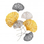 Διακοσμητικό τοίχου Metal Flower Megapap μεταλλικό χρώμα bronze - ασημί 75x100εκ.