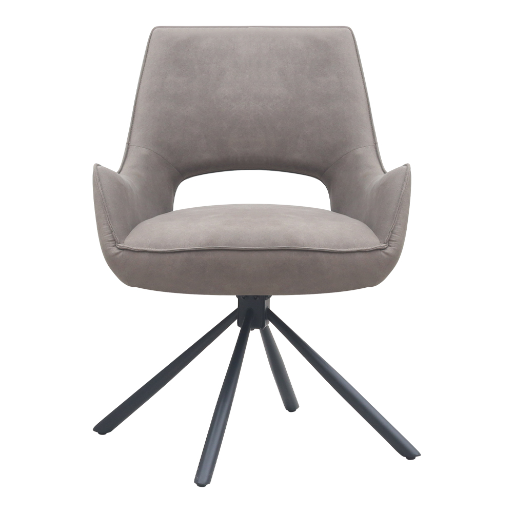 Πολυθρόνα τραπεζαρίας Alessia Megapap περιστρεφόμενη elephant grey ύφασμα - μεταλλικό μαύρο πόδι 58x66x85εκ.