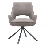 Πολυθρόνα τραπεζαρίας Alessia Megapap περιστρεφόμενη elephant grey ύφασμα - μεταλλικό μαύρο πόδι 58x66x85εκ.